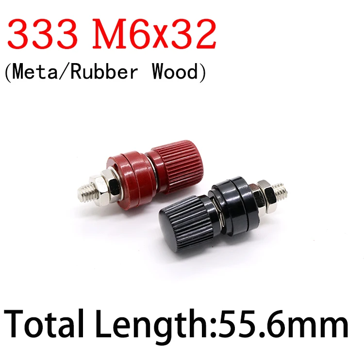 

Metal 333 M6x32 Wire Binding Post Thread Screw Dia 6mm Lithium Battery Weld Inverter Clamp Power Supply Connect Terminal Splice