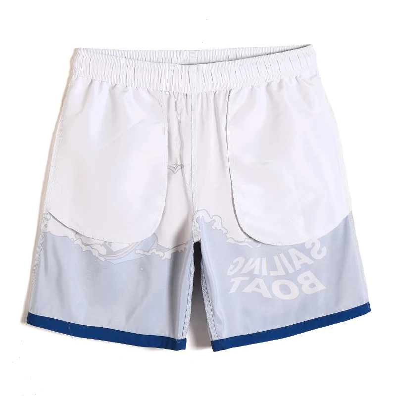 Мужской купальный костюм пляжные шорты мультяшный парусник плавки praia joggers