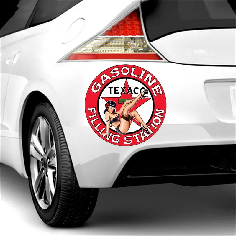 

Creative Car Sticke Texaco Pinup Girl Accessories Vinyl PVC 13cm*13cm Motorcycle Windshield Car Window Car Styling Decal