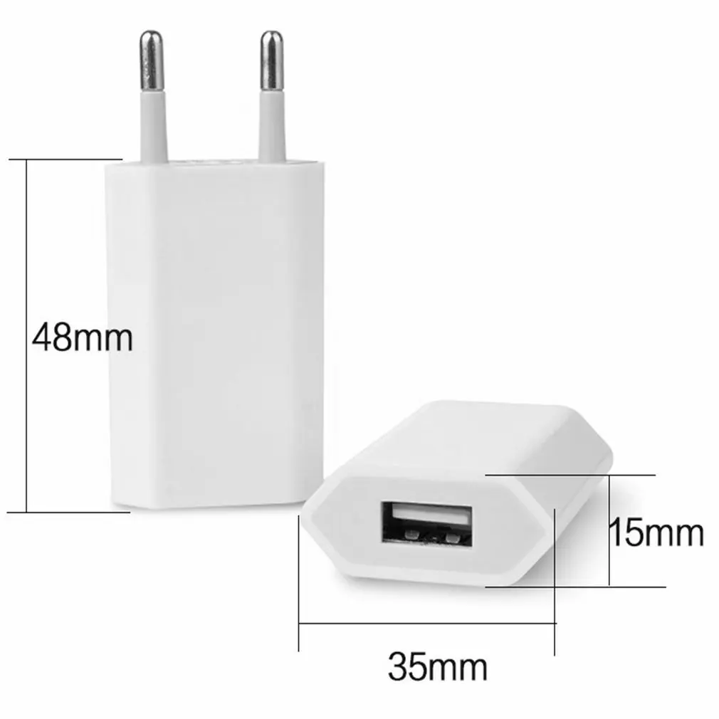 USB EU Wall Charger Charger Adapter 5V 1A Single USB Port Quick Charger Socket Cube for Iphone 7/6S/6S Plus/6 Plus Non-grounding images - 6