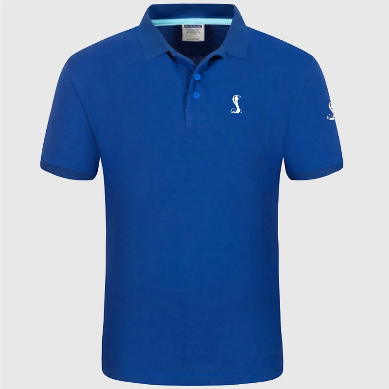 

Unisex shirts Summer Polo Shirt Cobra logo Brand Men's Fashion Cotton Short Sleeve Polo Shirts Solid Jersey Tops Tees