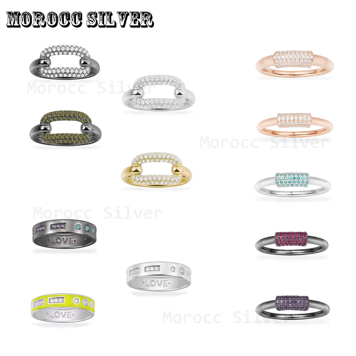 

S925 Sterling Silver Jewelry 1:1 Copy, Exquisite LuxuryFemale Ring, Fashionable Color, Personalized Geometric Lock Rng