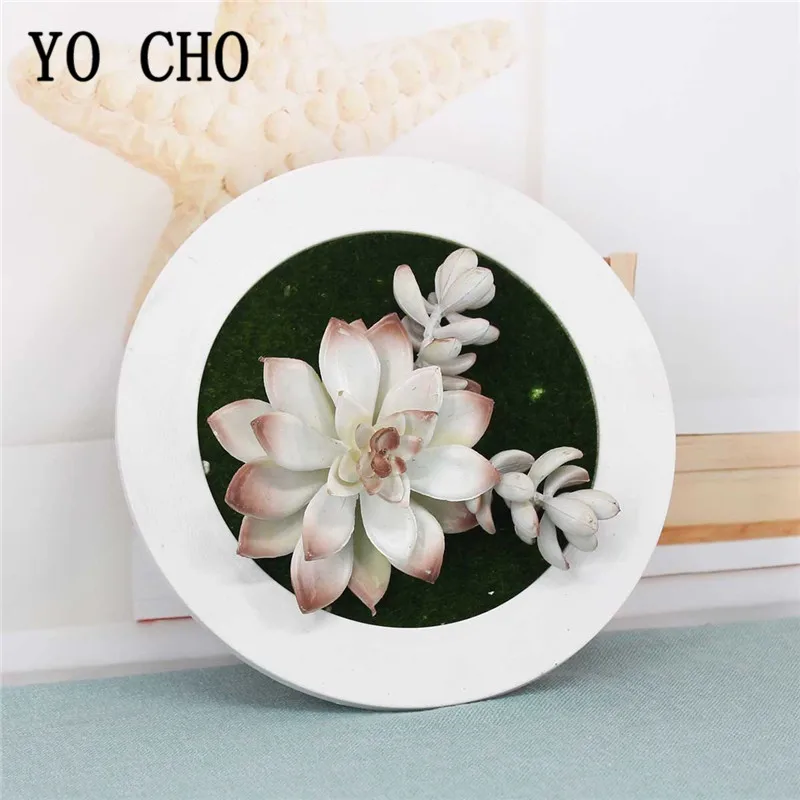 YO CHO 3D креативные пластиковые суккуленты растение для украшения дома Настенная