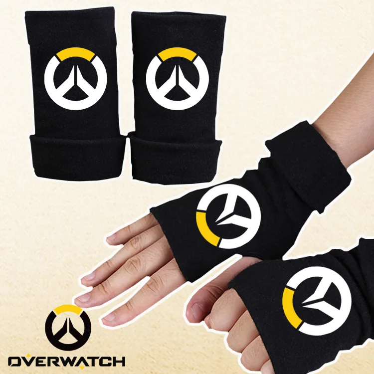 Overwatch OW DVA светящиеся вязаные перчатки хлопковые теплые наполовину пальцевые наручные варежки модные аксессуары для косплея реквизит подарок зима