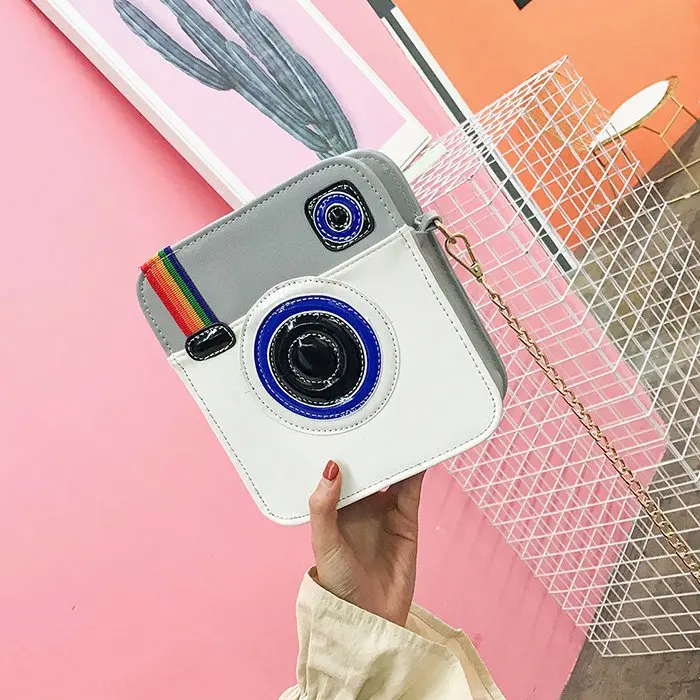 Женские милые радужные сумочки через плечо с дизайном камеры белые | Багаж и
