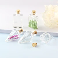 2pcs clear glass bottle with cork cone bottle pendants liquor bottle with cork glass bottle pendants