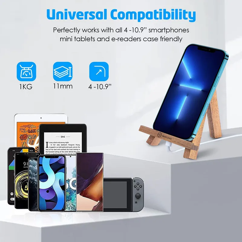 Подставка для телефона с деревянным мольбертом держатель планшета стильный