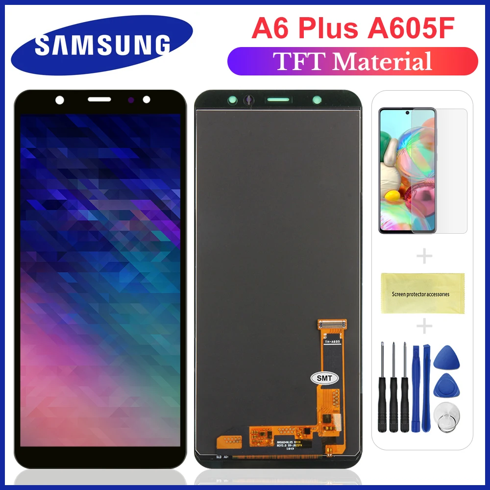 ЖК дисплей 6 0 ''для Samsung Galaxy A6 Plus 2018 + A605 сенсорный экран с дигитайзером в сборе