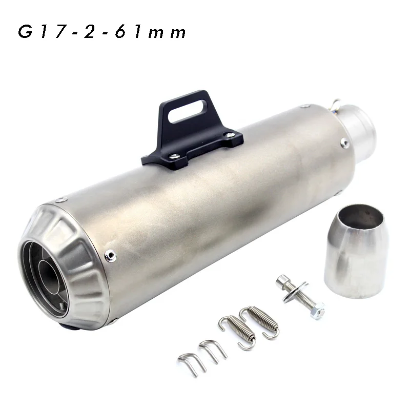 G17-2-61 51 / 61mm Universal Akrapovic Motorcycle Exhaust SC project Modified Pipe Escapes Moto Motorbike Dirt Bike ATV For YZF-R3 YZF-R6 - Цвет: G17-2-61