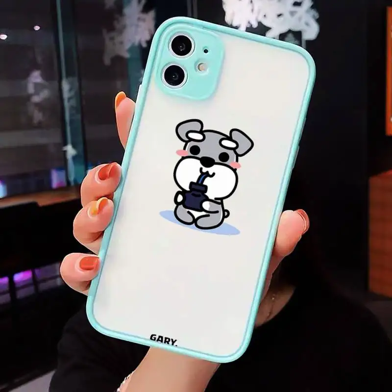 

animal Cartoon schnauzer dog Phone Case matte transparent For iphone 7 8 11 12 plus mini x xs xr pro max cover