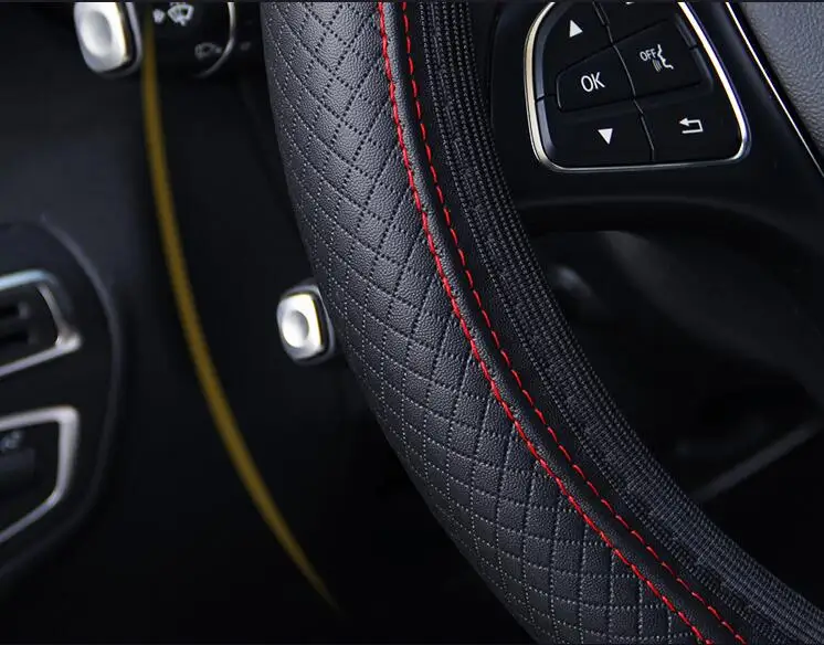 leather Steering Wheel Cover Car-styling for renault logan kia sportage 3 dacia passat b5 opel corsa c yeti | Автомобили и