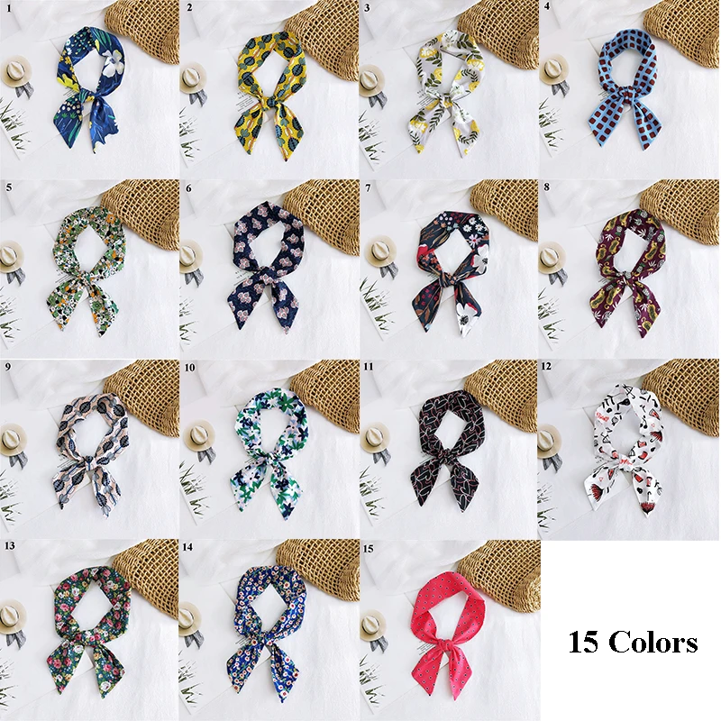 

2020 beautiful Print Luxury Bag Strap Scarf Women Silk Scarf Fashion Head Scarf Headwear Long Scarves Bag Accessories Ribbon Hot