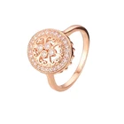 1 шт. 15 мм круглые кольца женские кольца 585 цвета розового золота с кристаллами