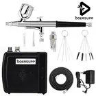 Аэрограф Двойного Действия портативный мини-Аэрограф Воздушный компрессор в комплекте распылительный насос Аэрограф краскопульт для макияжа торта тату ногтей хобби