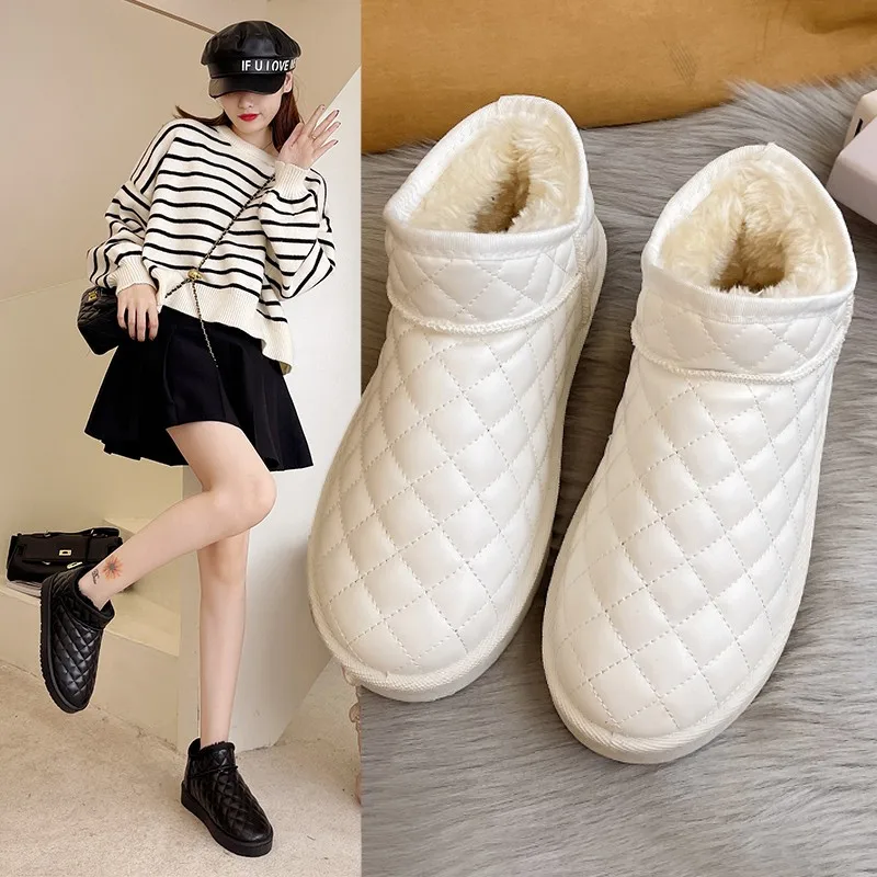 

Women Snow Boots Winter Warm Plush Boot Woman Waterproof Slip-on Shoes Flat Casual Winter Shoes Ankle booties botas de mujer