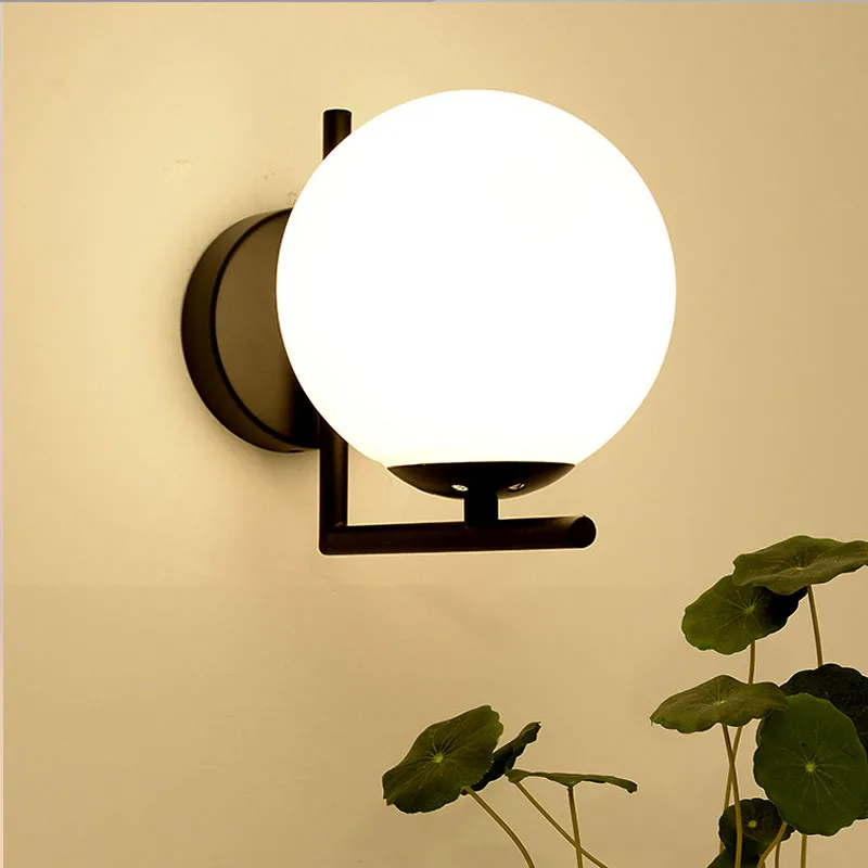 

Nordic New Bedroom Bedside LED wall lamp Modern aisle staircase luminaria home decoration salon бра Simple glass ball wall light