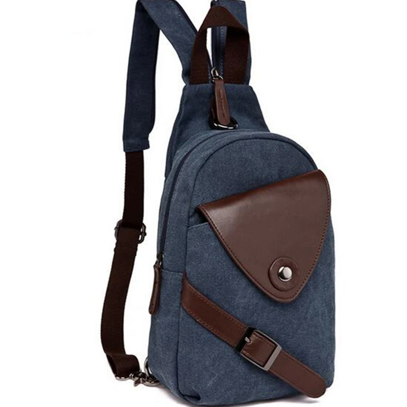 

Multi Function Men Backpack Travel Backpack Vintage Fashion Men's Chest Pack Shoulder Bag 2021 Hot Designed Canvas Leisure Solid