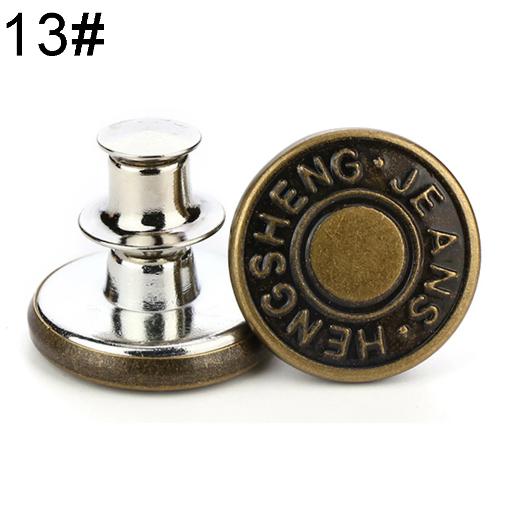 

1PC Button Pins Snap Fastener Metal Buttons for Clothing Jeans Perfect Fit Adjust Button self Increase Reduce Waist Nail Sew