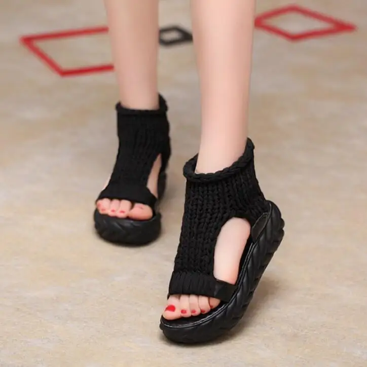 Женские босоножки на толстом каблуке сандалии ручной работы платформе