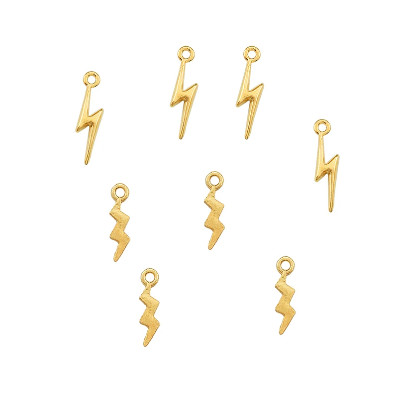 

10Pcs/set Gold Color Mixed Metal Mini Lightning Charms Pendant For Bracelet Earring Necklace Jewelry Accessory DIY Components
