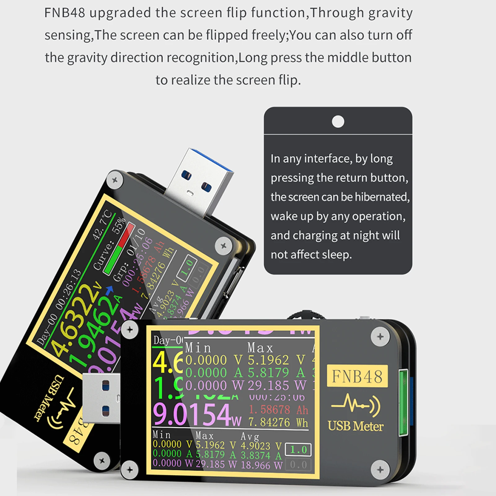 

FNB48 PD trigger Voltmeter ammeter Current and Voltmeter USB tester QC4 + PD3.0 2.0 PPS Fast Charging Protocol Capacity Test