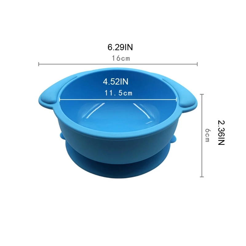 

Baby Suction Dinner Plate Infant Learning Feeding Dish Silicone Solid Color Bowl