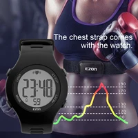 women outdoor running sports watches with chest strap 2021 new heart rate monitor digital watch alarm stopwatch
