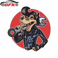 for wolf wearing leather jacket funny car stickers vinyl sticke accessories waterproof van decal 13cm x 12 5cm