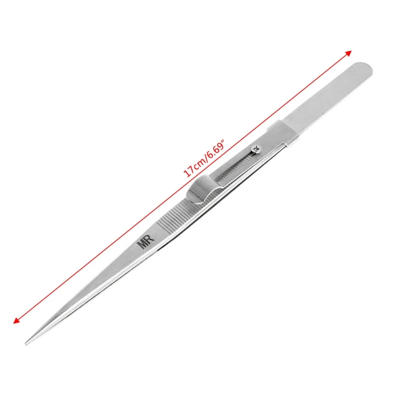 

MR Jewelry Tweezer Lock Catch Tiny Diamond Stainless Steel Adjustable Craft Tool