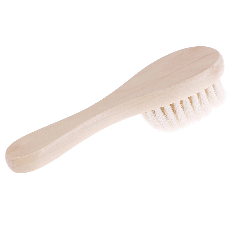 

Wooden Handle goat hair Brush Baby Hairbrush Newborn Hair Brush Infant Comb Head Massager For Baby