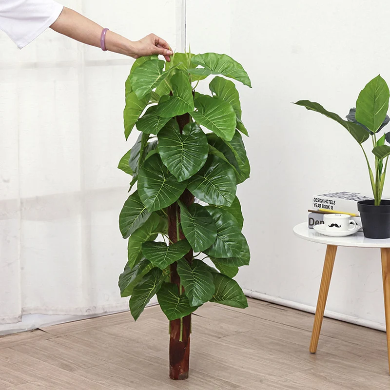 100cm Tropical Monstera Big Artificial Tree Large Fake Plant Plastic Palm Tree Plastic Turtle Leaves For Home Party Office Decor