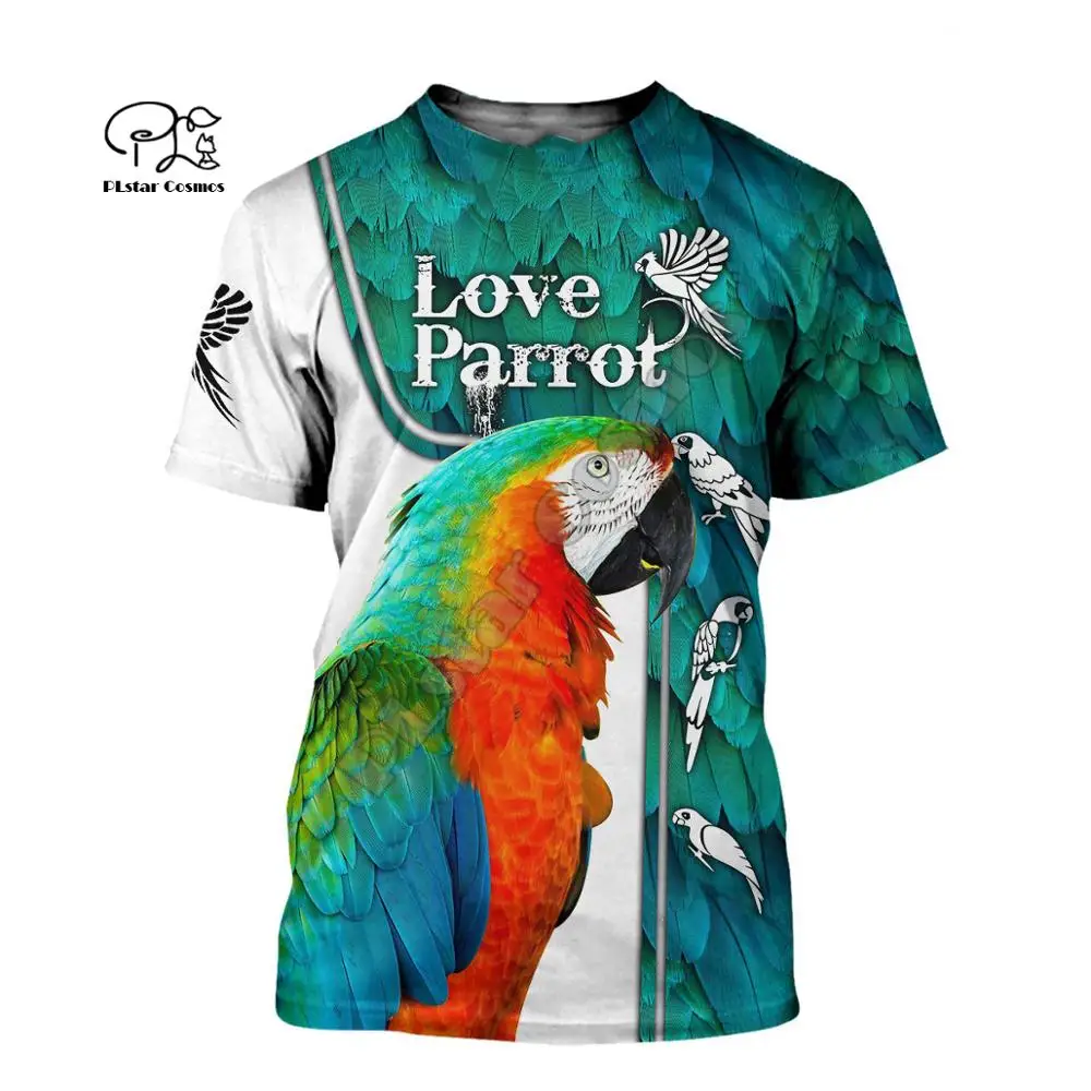 Футболка унисекс летняя с рисунком животных птиц попугаев голубей | Мужская