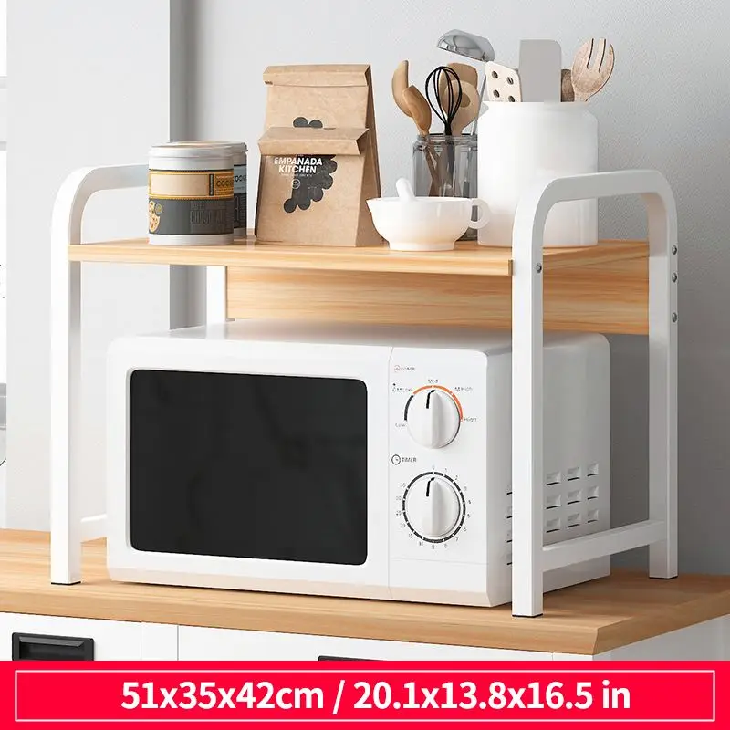 

2 Tier Microwave Oven Rack Stand Shelf Carbon Steel Kitchen Spice Storage Organizer Holder Metal Multi purpose Stand Cabinet