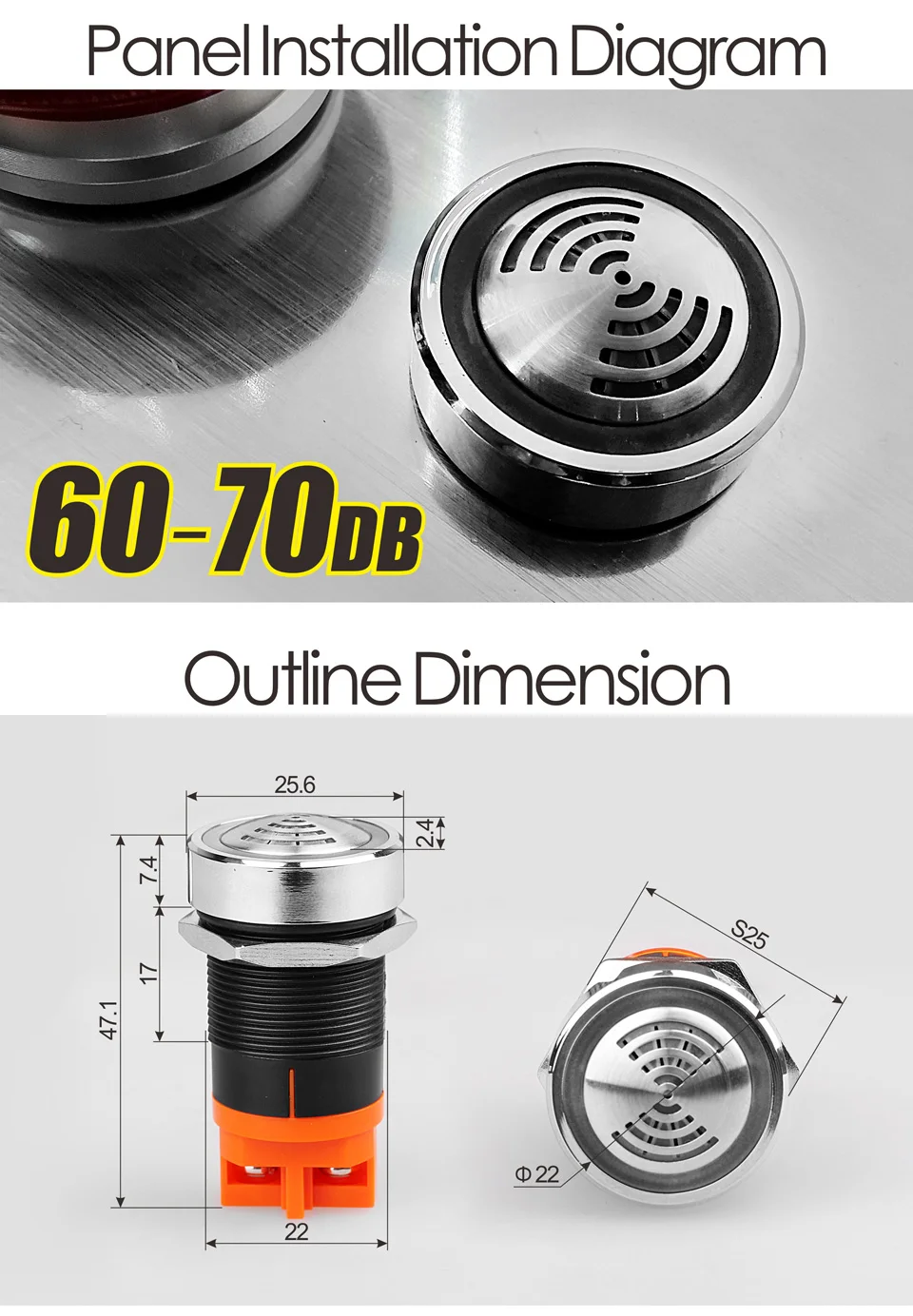 LANBOO AD16-22SM светодиодный сигнал тревоги сигнальная светового Индикатора лампа Flashmetal Buzzer DC12V DC24V AC 220 В 22 мм прерывистый звук