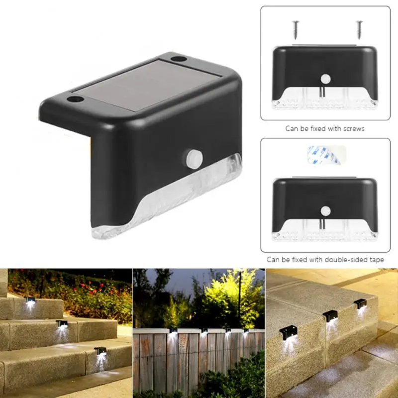 

LED Solar Charging Patio Stair Lights Outdoor IP65 Waterproof Wall Light Garden Landscape Step Deck Balcony Fence Solar Lights