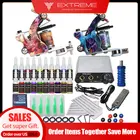 Полный набор для татуировок для начинающих, 2 пулемета, 20 цветов, чернила, блок питания, иглы, набор наконечников для захвата