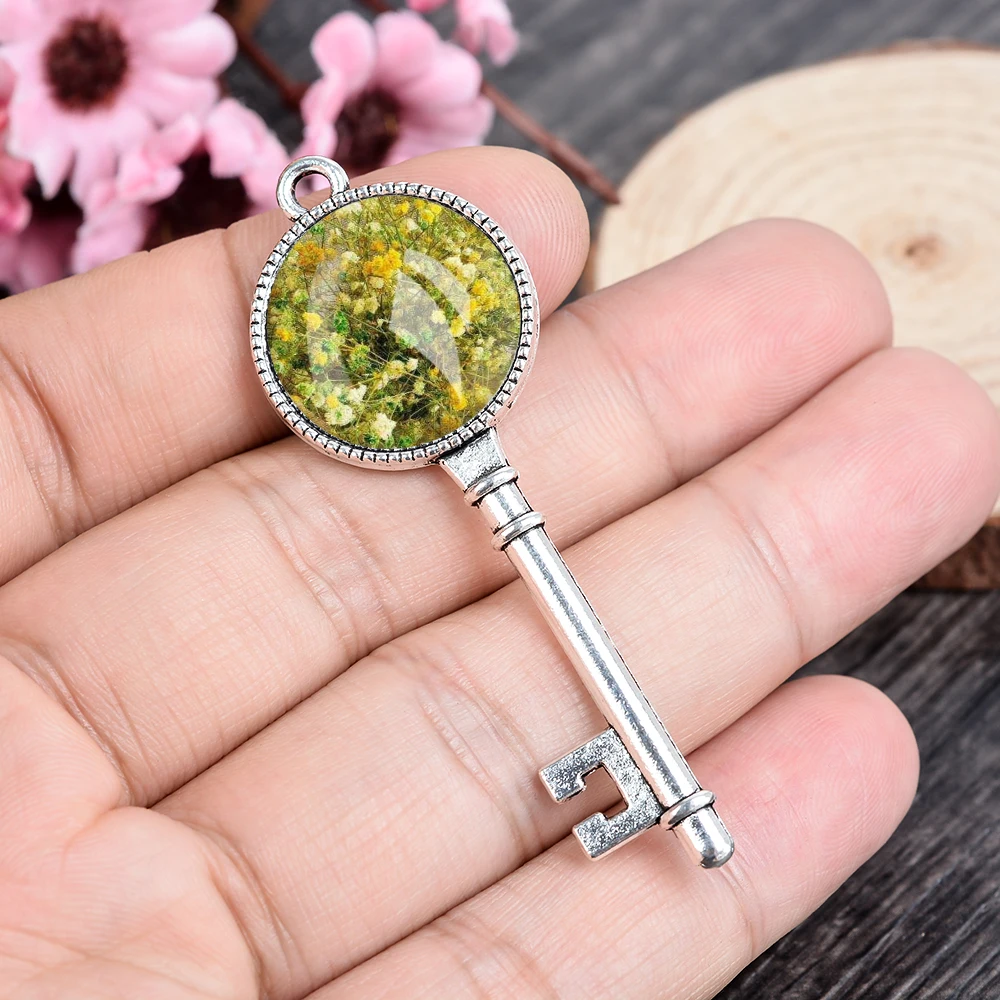 54 шт цветов набор подвесных лотков круглый ободок со стеклянным куполом кабошона