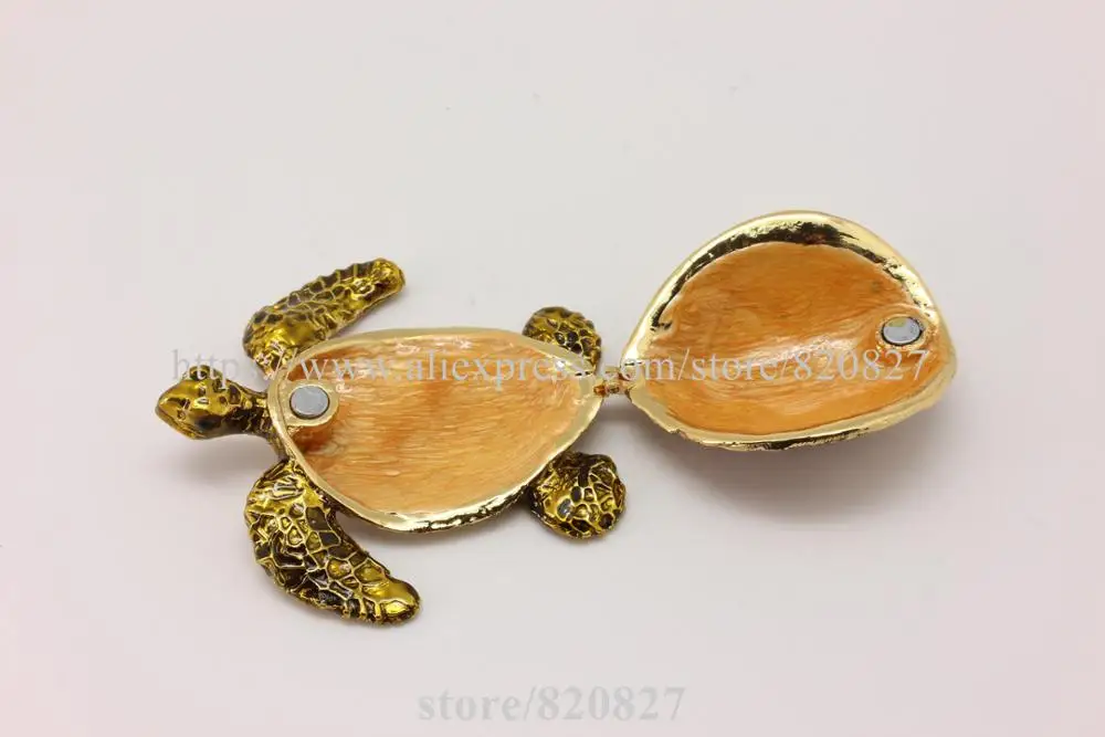 Trinket Turtle Shape Jewelry Box Turtle Trinket Jewelry Box with Crystals Turtle Collectible Crafts