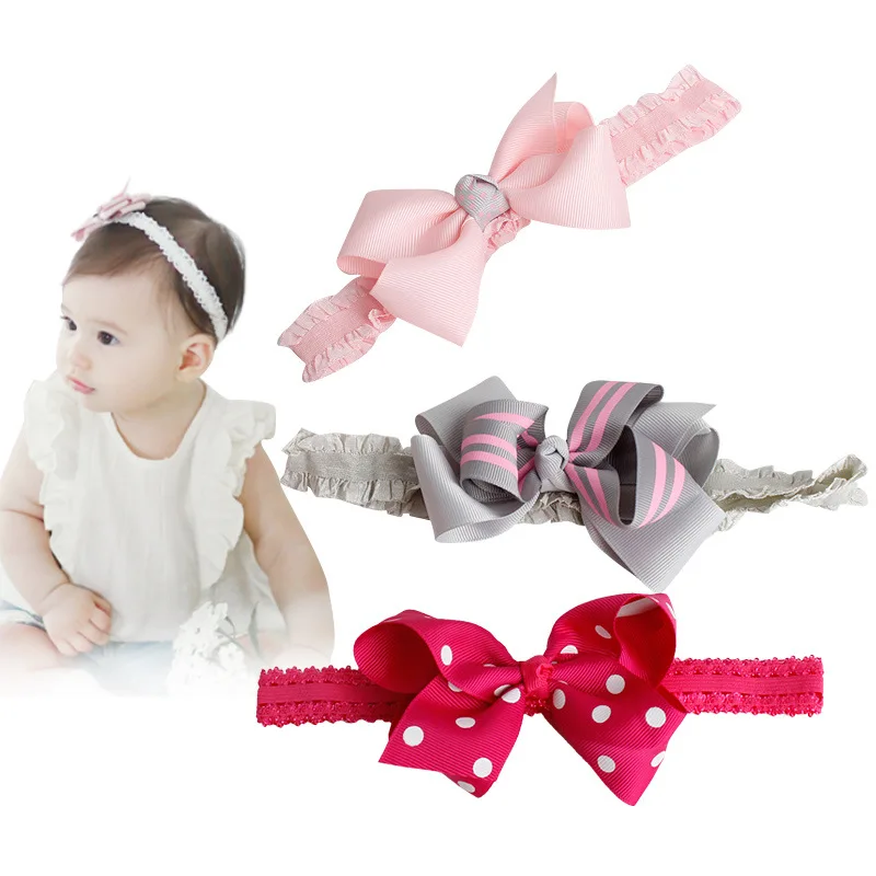 Модная повязка на голову с цветочным принтом и бантом для новорожденных девочек