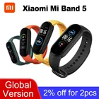 Смарт-браслет Xiaomi Mi Band 5, 4 цвета, AMOLED экран 1,1 дюйма, Miband 5, пульсометр, фитнес-трекер, водонепроницаемый смарт-браслет