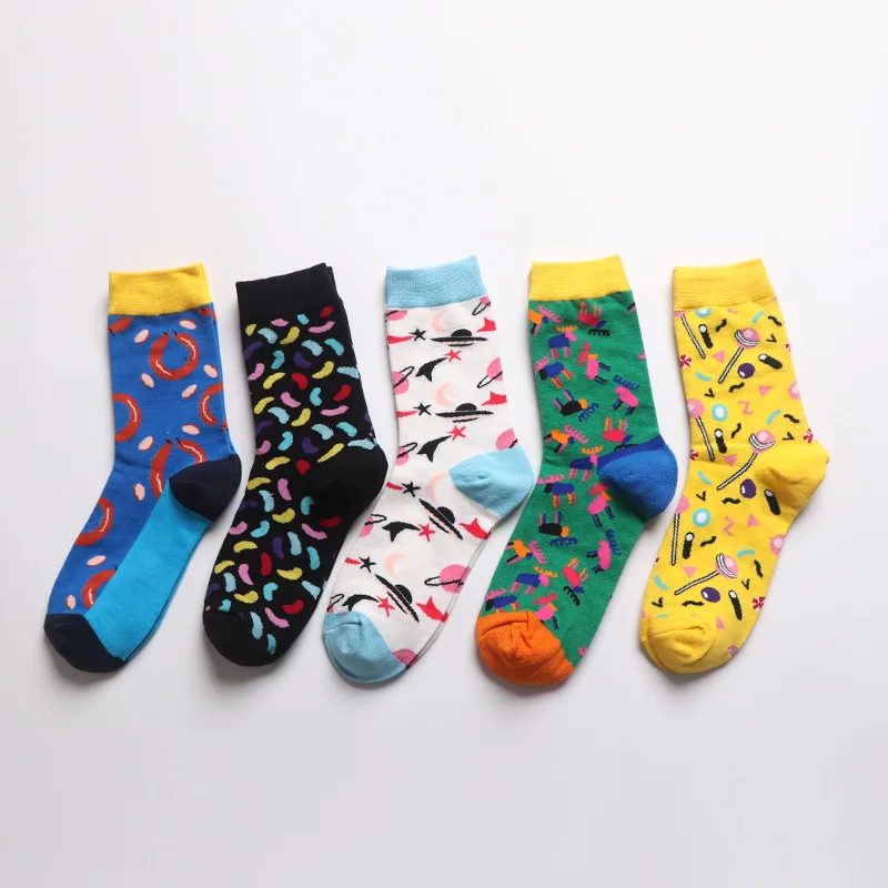 

Women's Fashion Harajuku Street Fashion Art Socks Fun Retro Van Gogh Food Pattern Hip Hop Skateboard Long Socks Meia