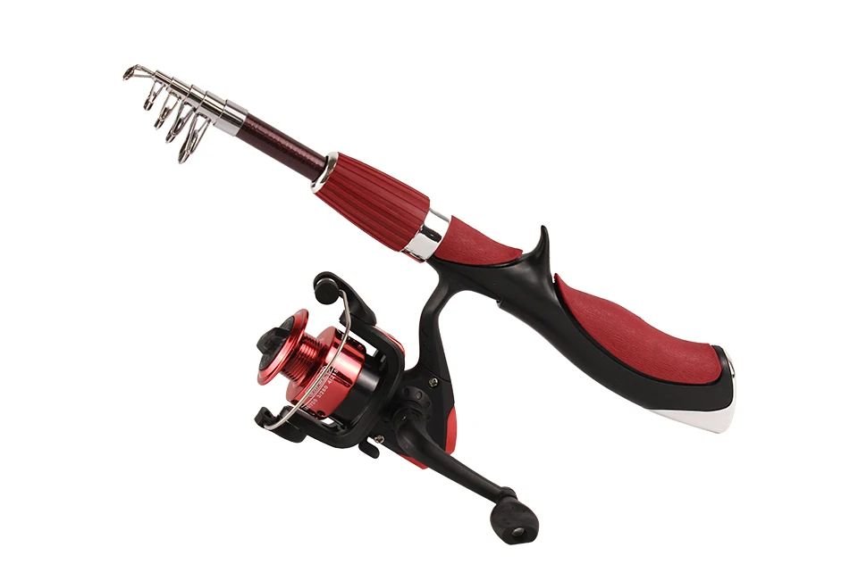 Телескопическая удочка из углеродного волокна с катушкой портативная для ловли