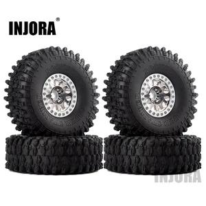 Набор металлических шин INJORA 1,9 Beadlock для 110 RC Гусеничный автомобиль Axial SCX10 90046 Traxxas TRX-4 Redcat GEN 8, 4 шт.