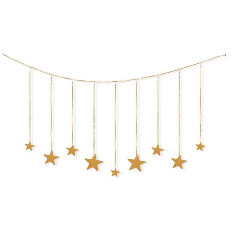 Луна фаза гирлянда с цепями Бохо сияющая стена висит декор Детская комната