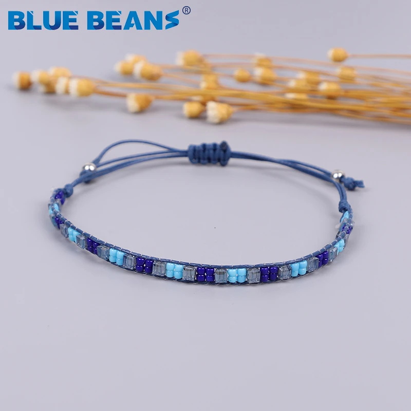 Женский Плетеный браслет с бусинами Красный Регулируемый ручной работы