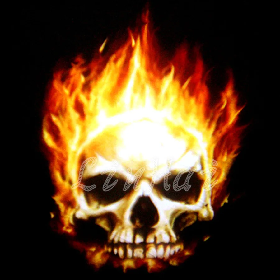 Новый 3D универсальный горячий мотоцикл призрак Райдер череп логотип лазерный