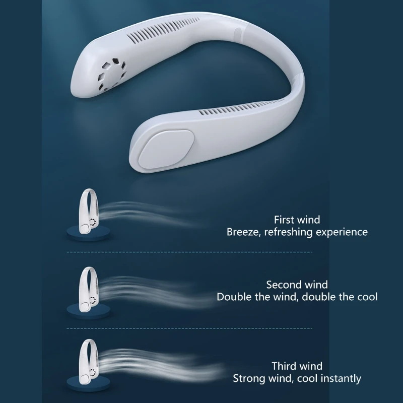

New Hanging Neck Fan Rechargeable USB Hand Free Small Fan Ultra Quiet Bendable