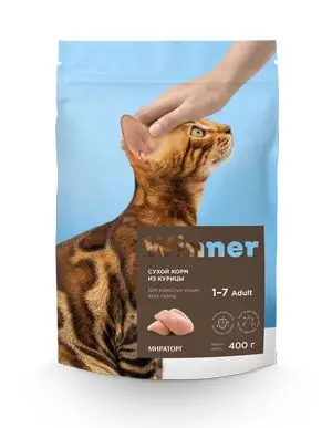 Winner Cухой корм с курицей для кошек 400гр | Дом и сад
