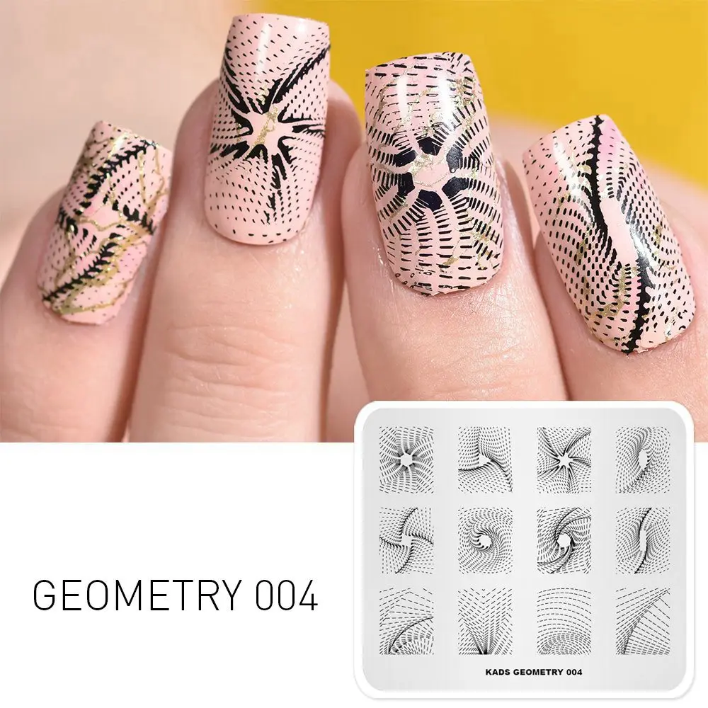 Geometry 004 Нейл-арт шаблоны для стемпинга для нейл-арта 36 дизайнов цветок бабочка геометрическое изображение штамп Шаблон трафарет Инструменты для маникюра - Цвет: Geometry 004