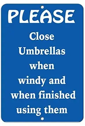 

Предупреждение ительный знак, пожалуйста, закройте зонты, когда закончите использование, используя их дорожный знак, деловой знак, Алюминие...